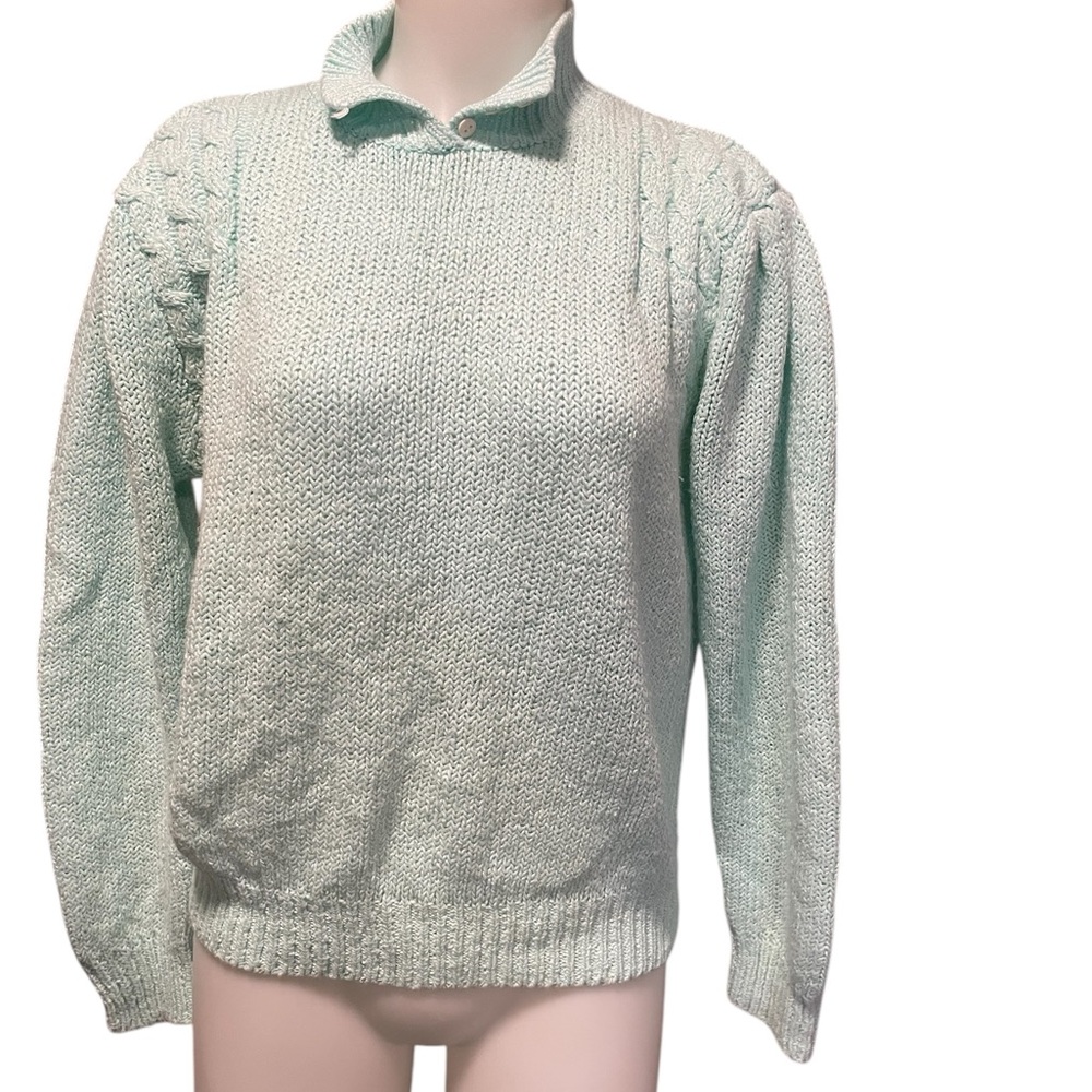 Elegant Mint Cowl Neck Sweater